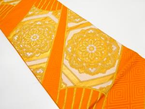 アンティーク　扇面に華紋織り出し袋帯（着用可）